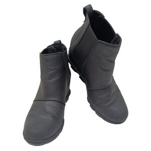 Sorel Black Leather, Quality Boots 10 Joan Of Arctic Wedge II by Sorel Pre-owned